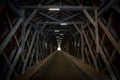 Interior of Alte RheinbrÃÂ¼cke, an old wooden bridge over the river Rhine on border between Liechtenstein and Switzerland