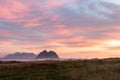 Sunrise view from Vaeroy island, Lofoten, Norway