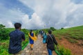 Beautiful morning view of Vagamon Meadows and sky