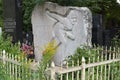 Vagankovskoye cemetery in Moscow Monuments in the cemetery on a summer day.