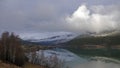 Vagavatnet lake in Garmo valley in Norway in autumn