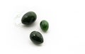 Vaginal balls isolated on white background. natural green jade Royalty Free Stock Photo