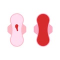 Vaginal bleeding menstruation postpartum pad lochia period. Woman pad menstrual icon.