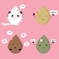 Vaginal discharge concept illustration in cute or kawaii style