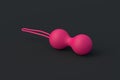 Vaginal sex toy on black background. Geisha balls. Desire and orgasm. Sex shop product. Female masturbation accessory