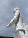 VAGLI SOTTO, LUCCA, ITALY AUGUST 8, 2019: A white marble statue of Vladimir Putin in the Park of Honour and Dishonour