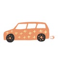 Vagon car in doodle style. Cute children automobile transportation. Baby transport