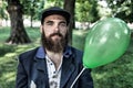 Vagrant with ballon Royalty Free Stock Photo