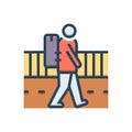 Color illustration icon for Vagrant, strolling and rangy