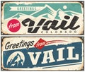 Vail Colorado retro souvenir from winter holiday destination Royalty Free Stock Photo