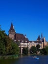 Vajdahunyad Castle is in the City Park of Budapest, Hungary. It was built in 1896 celebrated the 1,000 years of Hungary