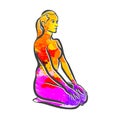 Vajrasana Yoga Colorful Logo