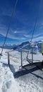 lac du mont cenis point of view on the pass and on the lake of Mont Cenis, thanks to the Canopy of the Peak Royalty Free Stock Photo