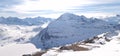 lac du mont cenis point of view on the pass and on the lake of Mont Cenis, thanks to the Canopy of the Peak Royalty Free Stock Photo