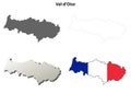 Val-d`Oise, Ile-de-France outline map set