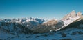 Val di Fassa Dolomites landscape, view from Sas Pordoi Peak