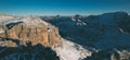 Val di Fassa Dolomites landscape, view from Sass Pordoi Peak Royalty Free Stock Photo