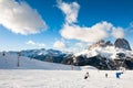Val Di Fassa ski resort in Dolomites, Italy Royalty Free Stock Photo