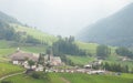 VAL DI FUNES, ITALY - OCTOBER 01, 2016: Every year in October next to the small Italian little church of St. Magdalena in Val di