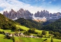 Val di Funes, Trentino Alto Adige, Italy. The great autumnal col