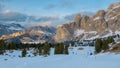 Val Gardena, beautiful early winter and spring alpine scenery