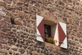 VAL ISARCO, ITALY - JULY 27, 2017: Detail external window from Castel Trostburg, one of the largest fortified complexes in South