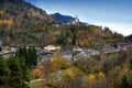 Valle Maira, Piedmont, Italy - Panoramic view in autumn season Royalty Free Stock Photo