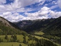 Val Monzoni aerial view, Dolomites, Val di Fassa,Trentino Alto Adige, northern Italy, Europe