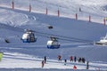 Cabin lift in Val Thorens resort on sunny day Royalty Free Stock Photo