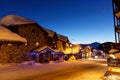 Soleil street in Val Thorens Resort at night Royalty Free Stock Photo