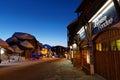 Soleil street in Val Thorens Resort at night Royalty Free Stock Photo