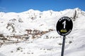 Winter Alps landscape from ski resort Val Thorens