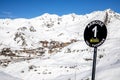 Winter Alps landscape from ski resort Val Thorens