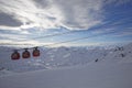 Winter Alps landscape from ski resort Val Thorens. 3 valleys Royalty Free Stock Photo