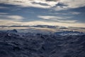 Winter Alps landscape from ski resort Val Thorens. 3 valleys Royalty Free Stock Photo