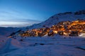 Val Thorens by night Royalty Free Stock Photo