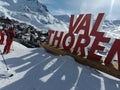 Val Thorens ski slope decoration Royalty Free Stock Photo