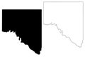 Val Verde County, Texas Counties in Texas, United States of America,USA, U.S., US map vector illustration, scribble sketch Val