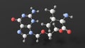 valaciclovir molecule, molecular structure, nucleosides and nucleotides, ball and stick 3d model, structural chemical formula with