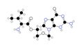 valaciclovir molecule, structural chemical formula, ball-and-stick model, isolated image valacyclovir