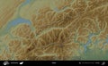 Valais outlined, Switzerland. Physical Royalty Free Stock Photo
