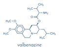 Valbenazine tardive dyskinesia drug molecule. Skeletal formula.
