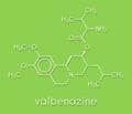 Valbenazine tardive dyskinesia drug molecule. Skeletal formula.