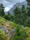 Valbona Valley at the Accursed Mountains, Albanian Alps in Northern Albania Royalty Free Stock Photo