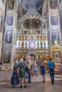 Valdai Iversky Bogoroditsky Holy Lake Monastery. Interior of Iversky Cathedral Royalty Free Stock Photo