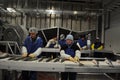 Valdez, Alaska. August 2011. Processing fresh salmon at a fish factory.