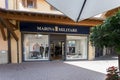 Valdichiana Outlet Village, Italy 09/17/2019: The view of the entrance to the & x22;Marina Militare& x22; store