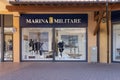 Valdichiana Outlet Village, Italy 09/17/2019: The view of the entrance to the "Marina Militare" store