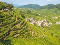 Valdobbiadene hills and vineyards, land of Prosecco Royalty Free Stock Photo