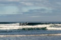 Surfing at A Frouxeira beach in Galicia in northern Spain Royalty Free Stock Photo